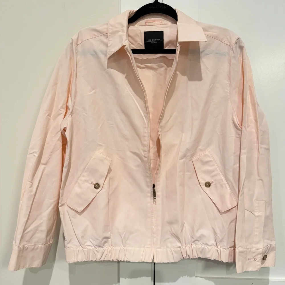 MAX MARA MaxMara Light Pink Nylon Windbreaker Jacket Size 10 Quiet Luxury Design